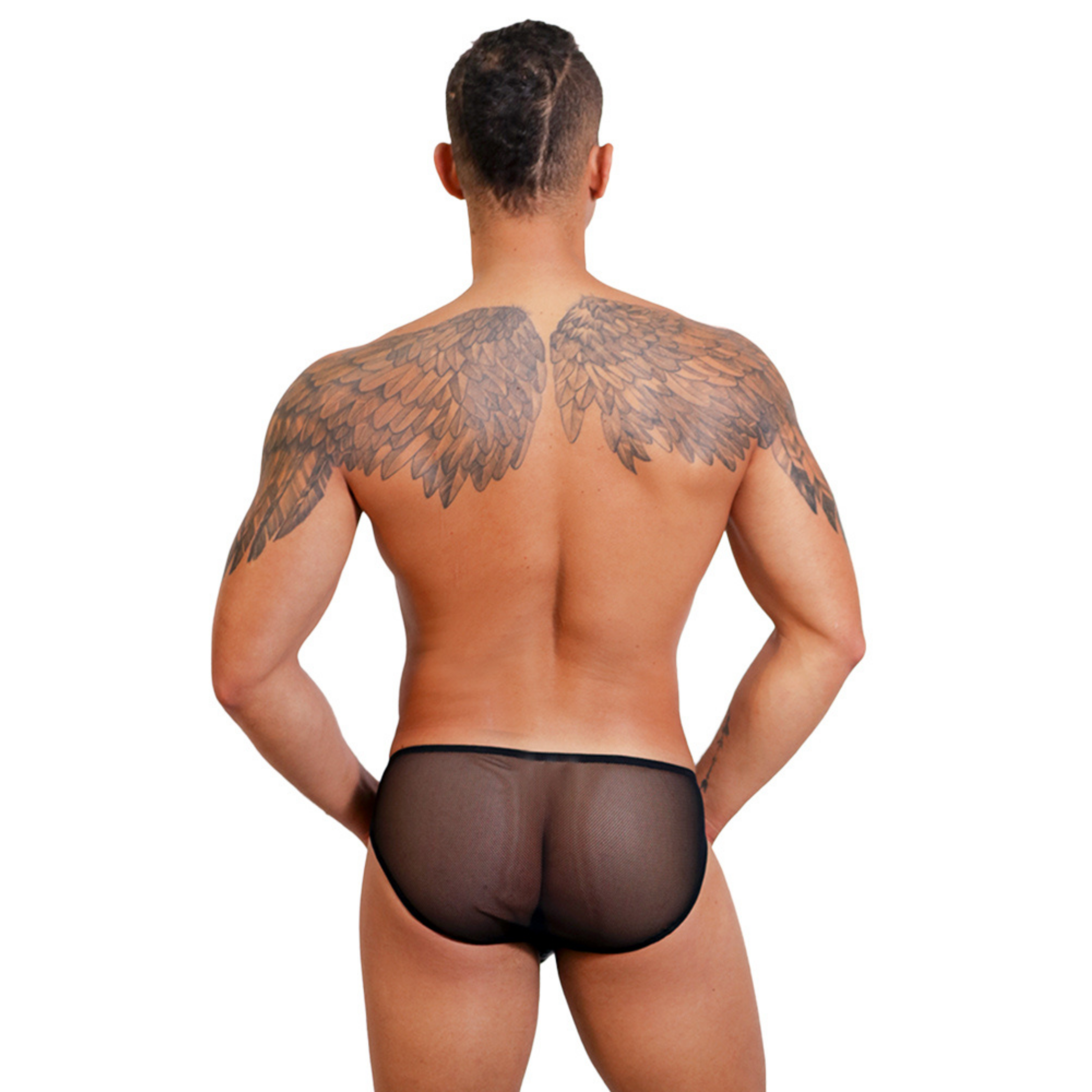 PRVRT BLACK - BRIEF CLASSIC SLIM BULGE VINIPIEL & MESH