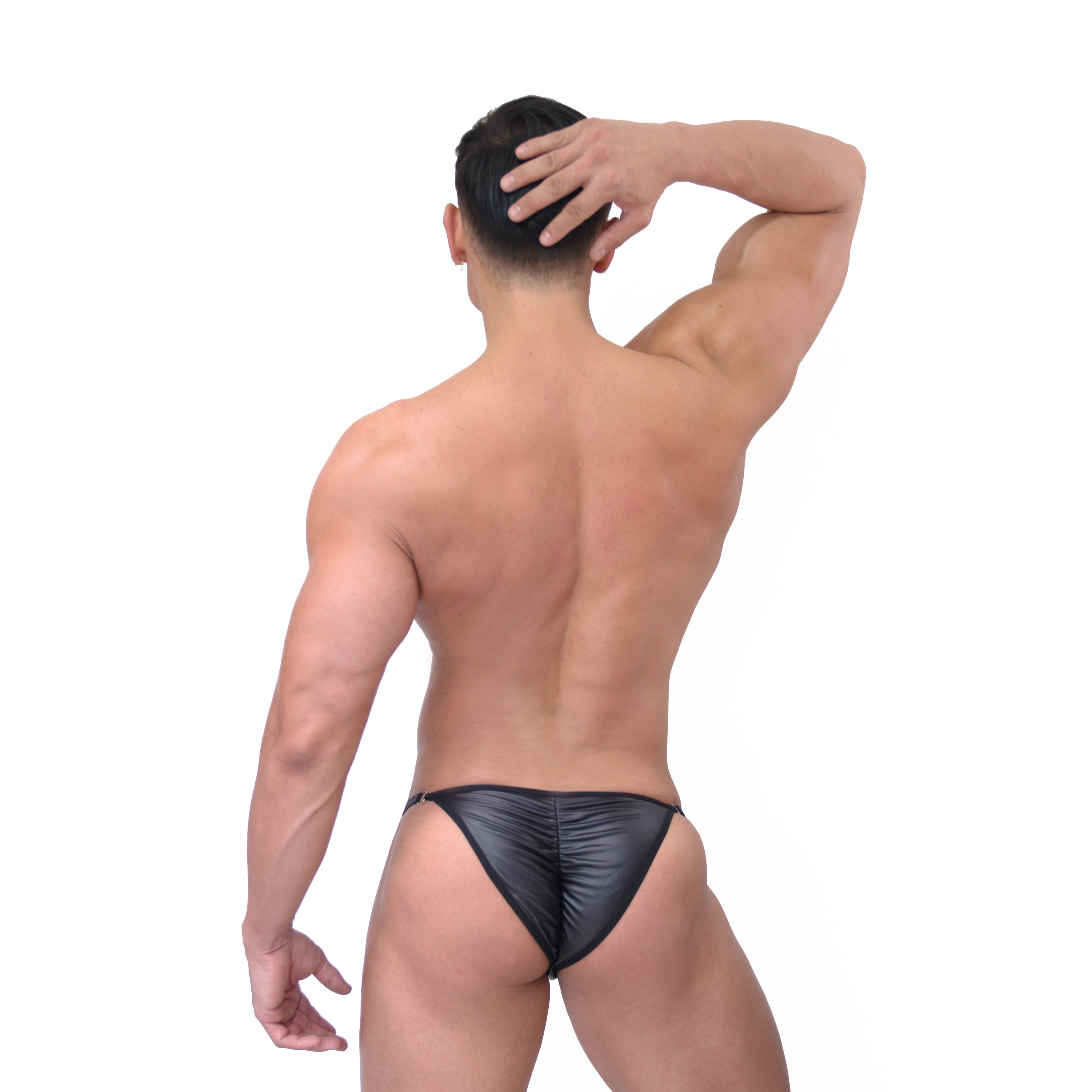PRVRT PRIDE - SCRUNCH-BACK BIKINI BRIEF VINIPIEL METAL "O-RING"