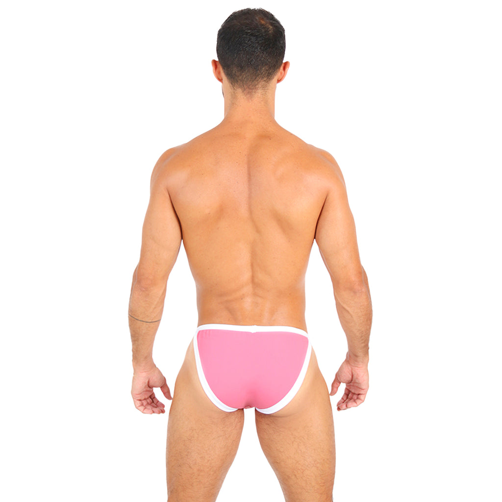 ESSENCIAL - MICRO SPORT BIKINI BRIEF BULGE ROSEWOOD/WHITE