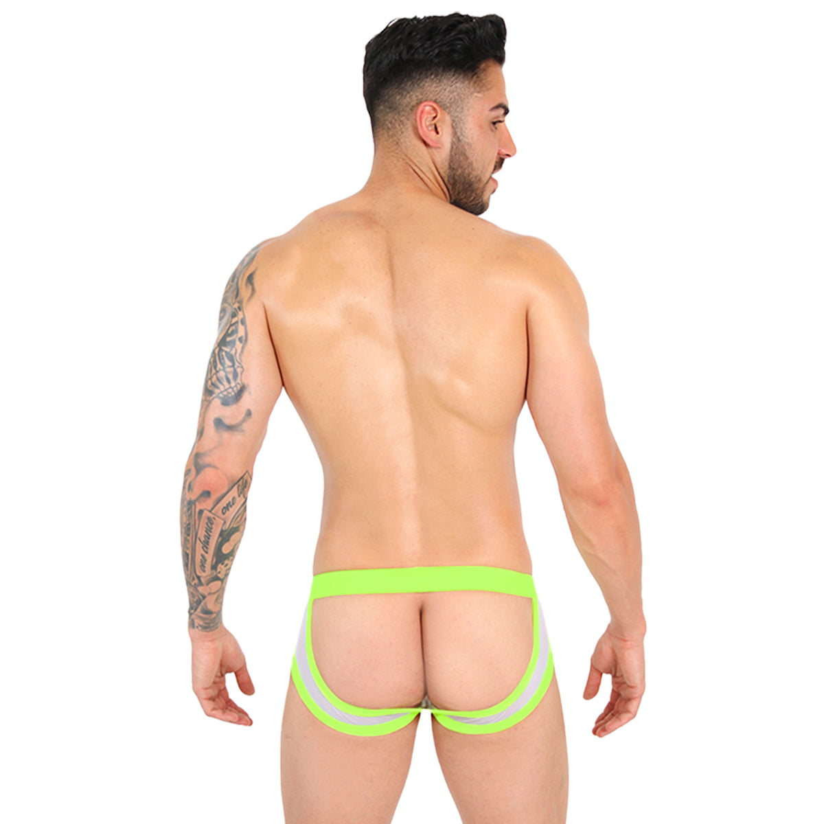 ESSENCIAL - JOCKSTRAP BRIEF MESH WHITE/NEON GREEN