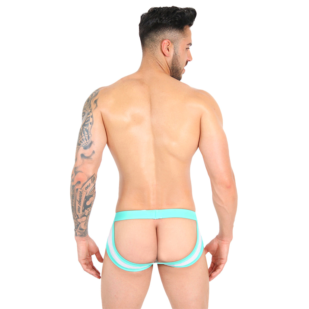 ESSENCIAL - JOCKSTRAP BRIEF MESH WHITE/MINT GREEN