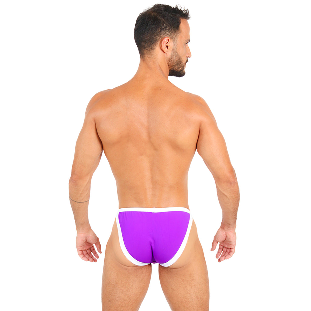 ESSENCIAL - MICRO SPORT BIKINI BRIEF BULGE PURPLE/WHITE