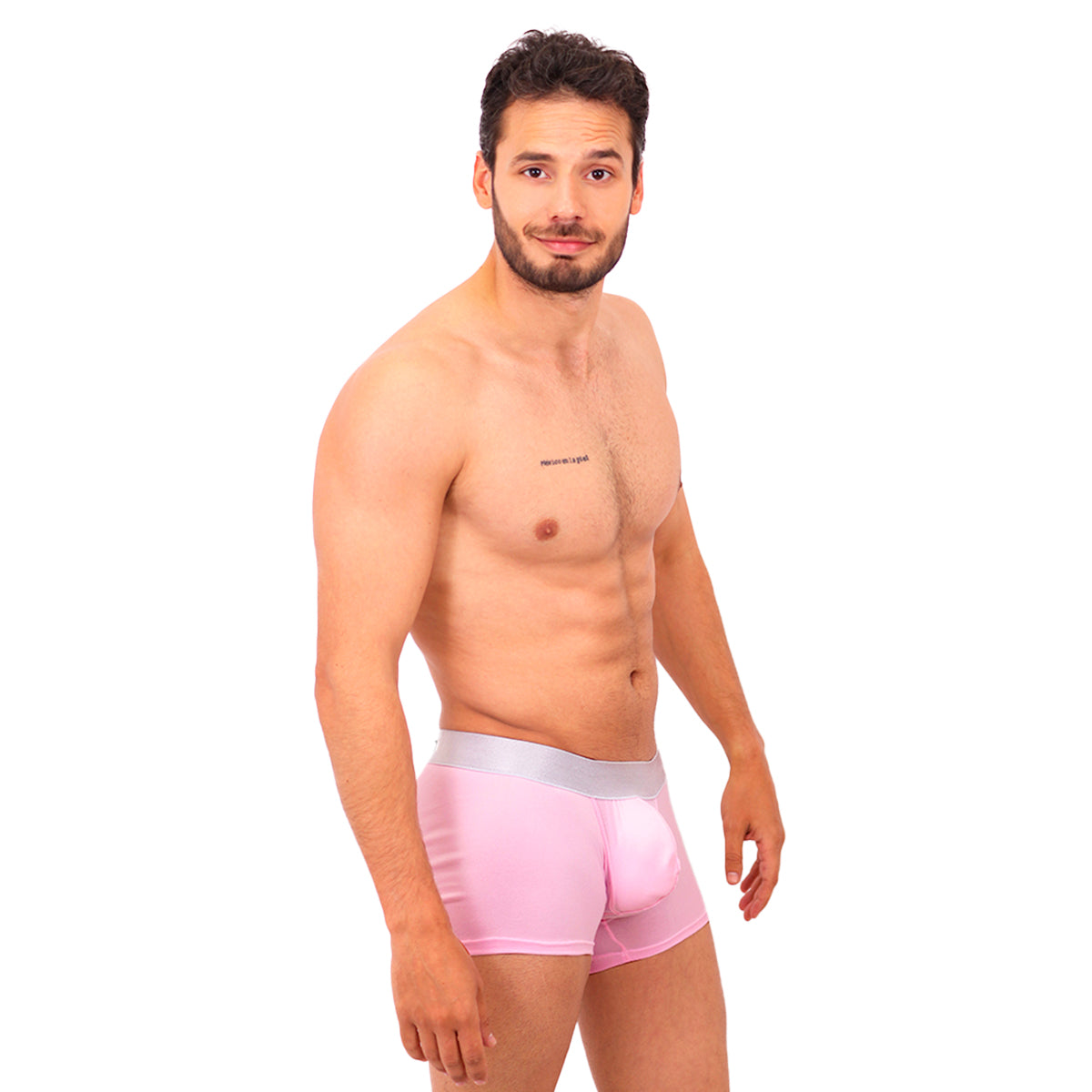 BASIC -  BOXER TRUNK BRIEF BULGE PINK/SILVER
