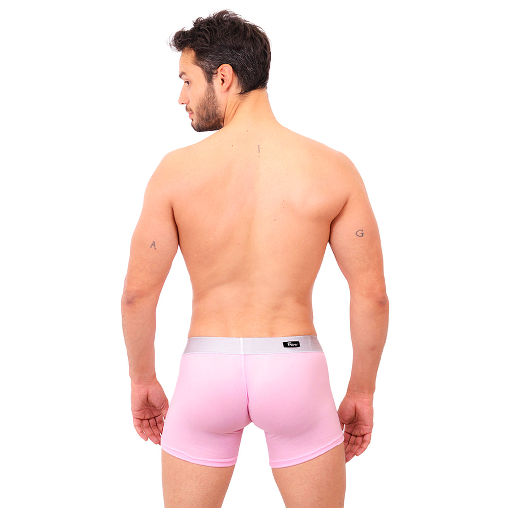 BASIC -  BOXER TRUNK BRIEF BULGE PINK/SILVER