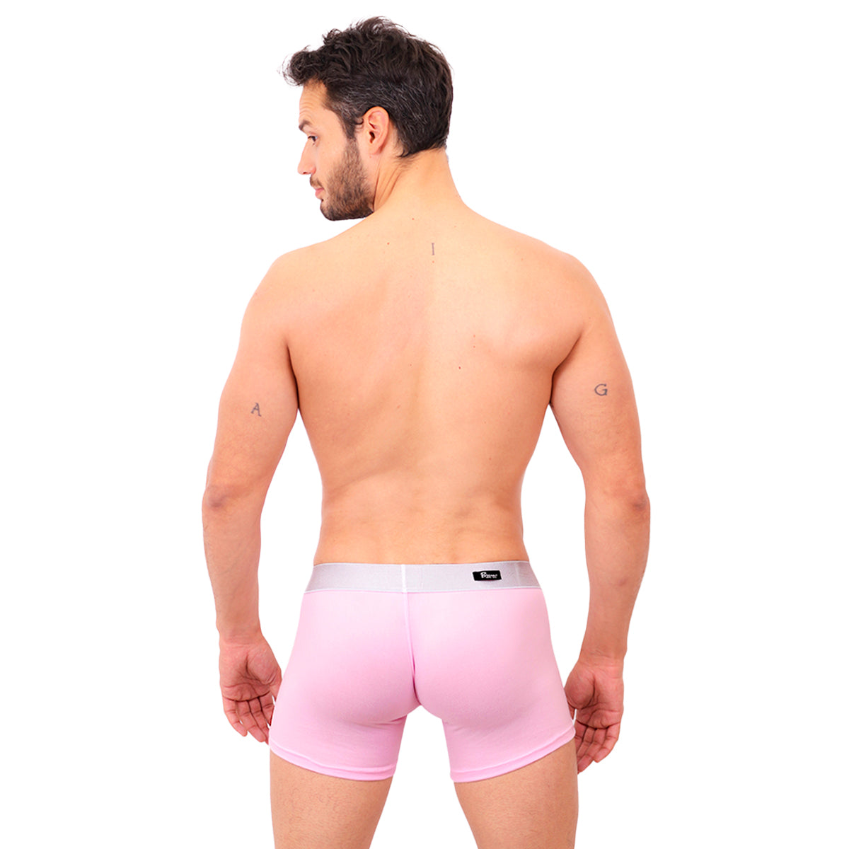 BASIC -  BOXER TRUNK BRIEF BULGE PINK/SILVER