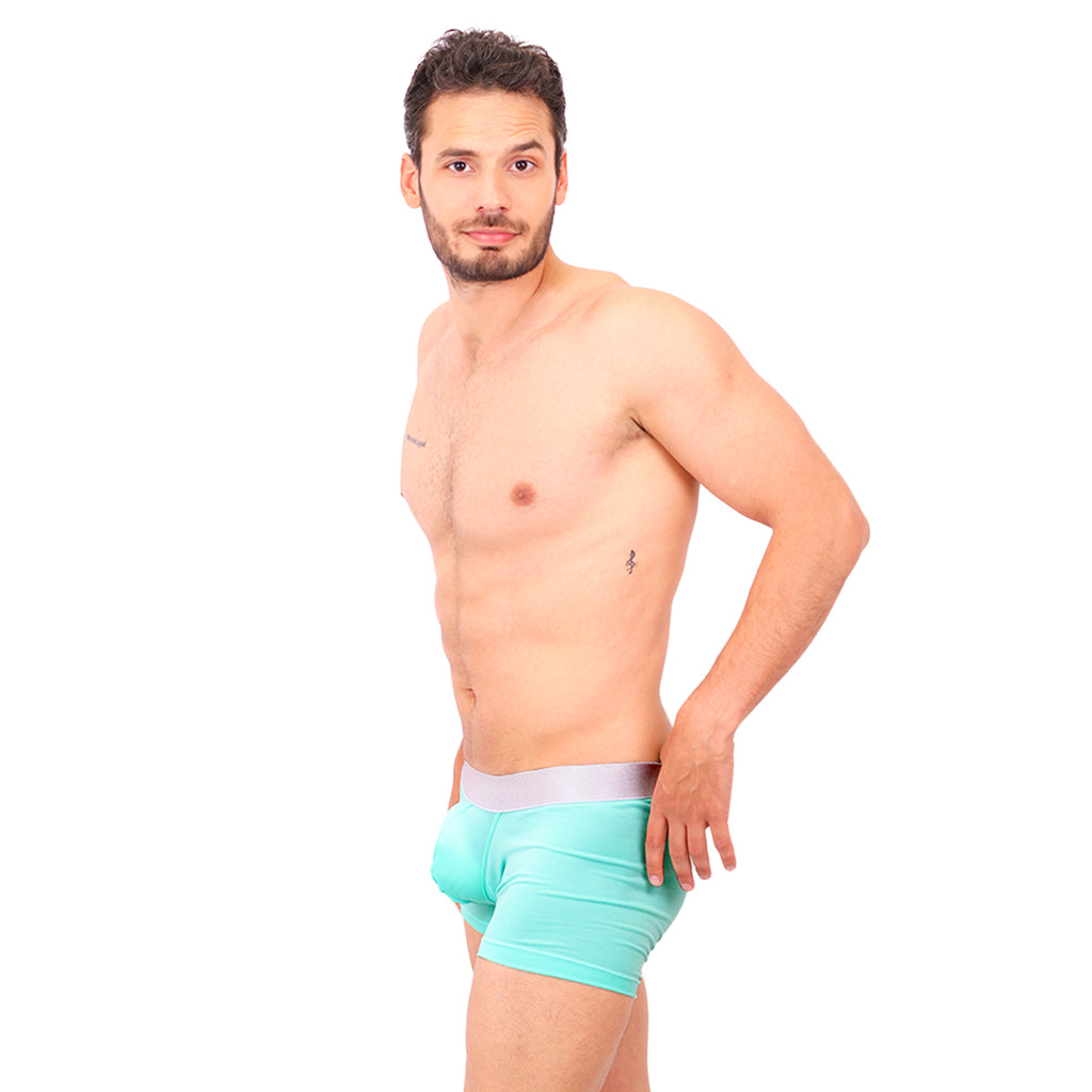 BASIC -  BOXER TRUNK BRIEF BULGE MINT/SILVER