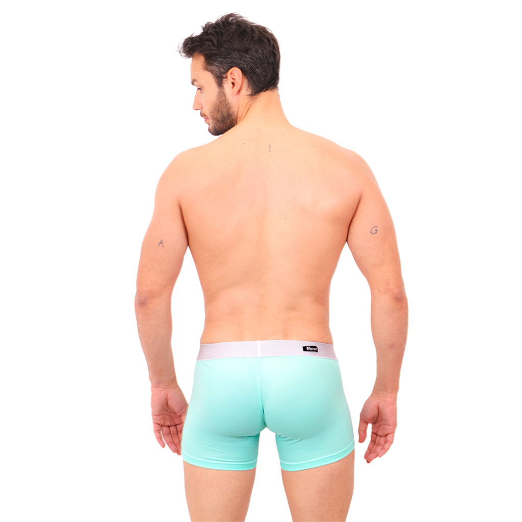 BASIC -  BOXER TRUNK BRIEF BULGE MINT/SILVER