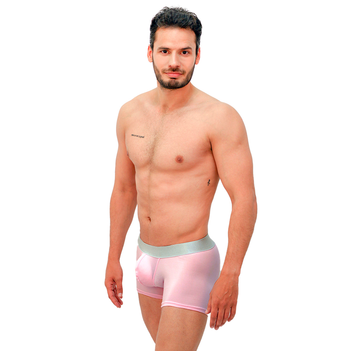 BASIC -  BOXER TRUNK BRIEF BULGE PINK/SILVER