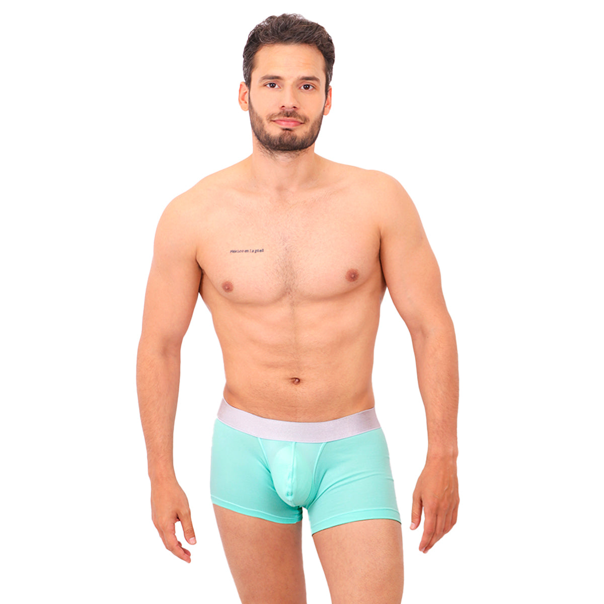 BASIC -  BOXER TRUNK BRIEF BULGE MINT/SILVER