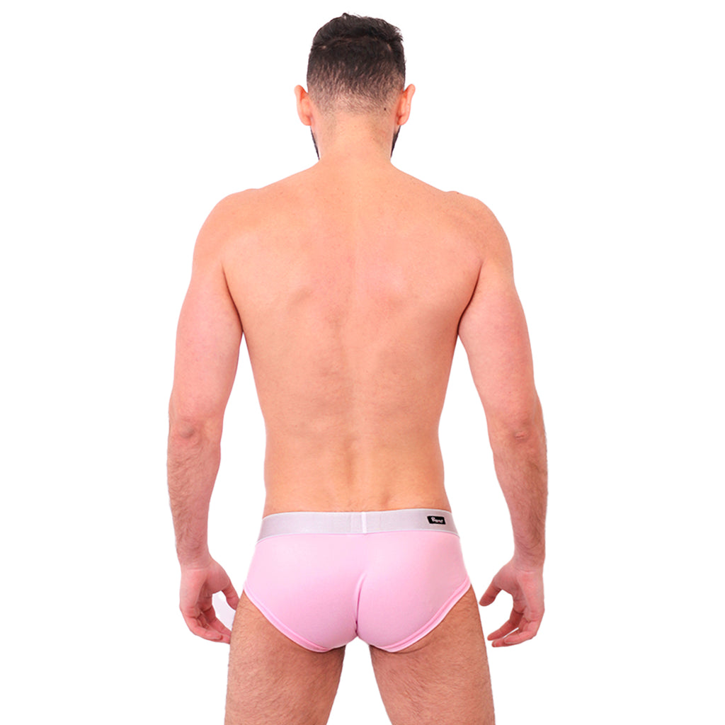 BASIC - BIKINI BRIEF BULGE PINK/SILVER