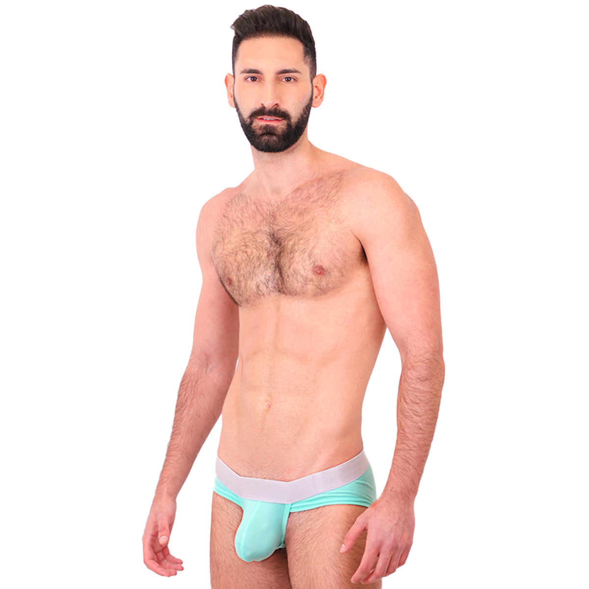 BASIC - BIKINI BRIEF BULGE MINT/SILVER