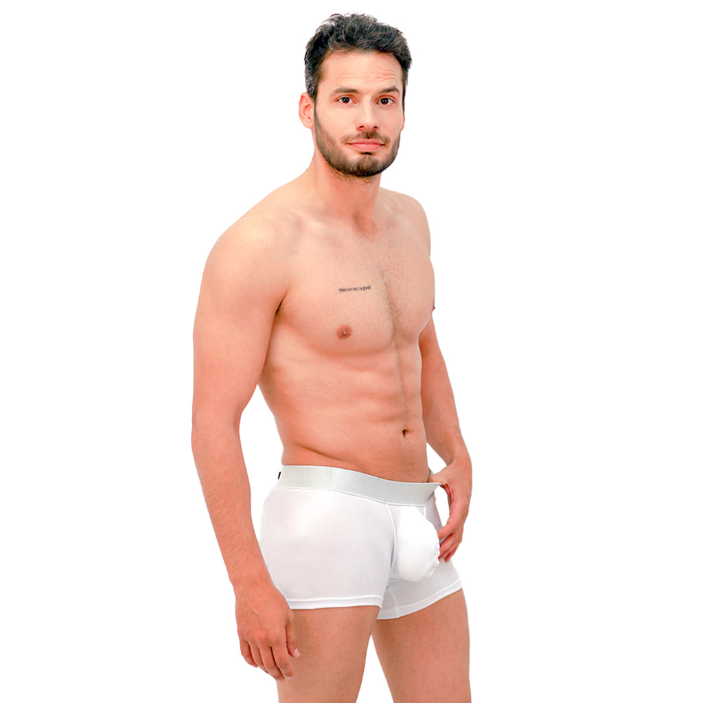BASIC -  BOXER TRUNK BRIEF BULGE WHITE/SILVER