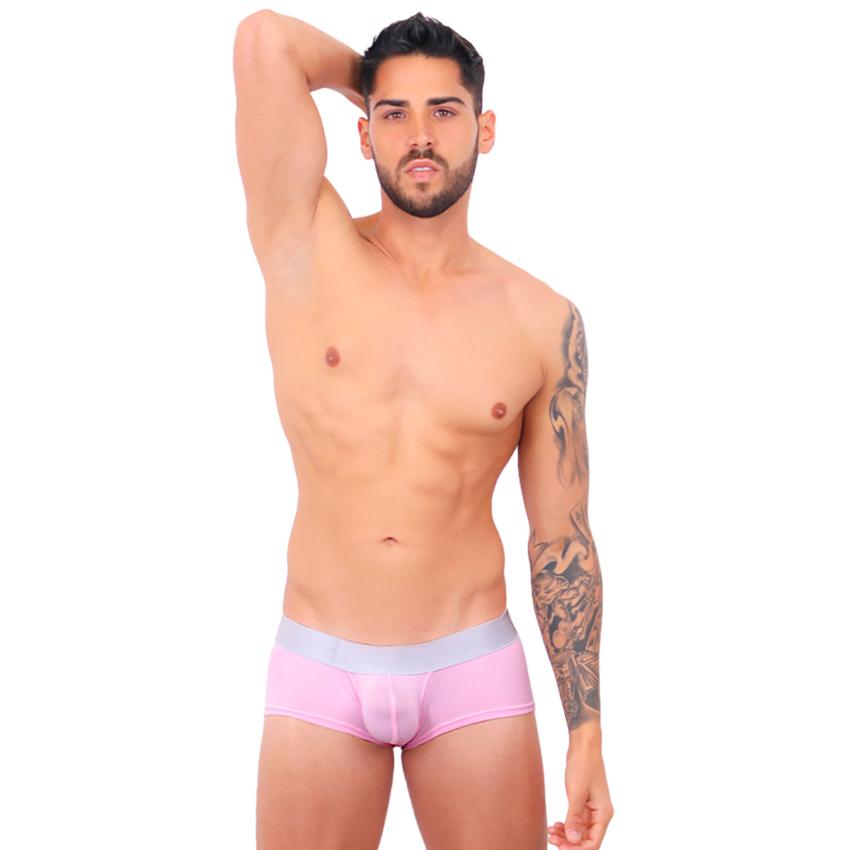 BASIC - BOXER LOW RISE TRUNK BRIEF BULGE PINK/SILVER