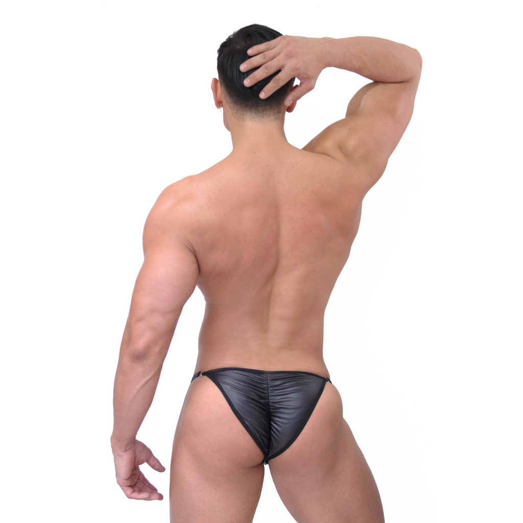 PRVRT PRIDE - SCRUNCH-BACK BIKINI BRIEF VINIPIEL METAL "O-RING"