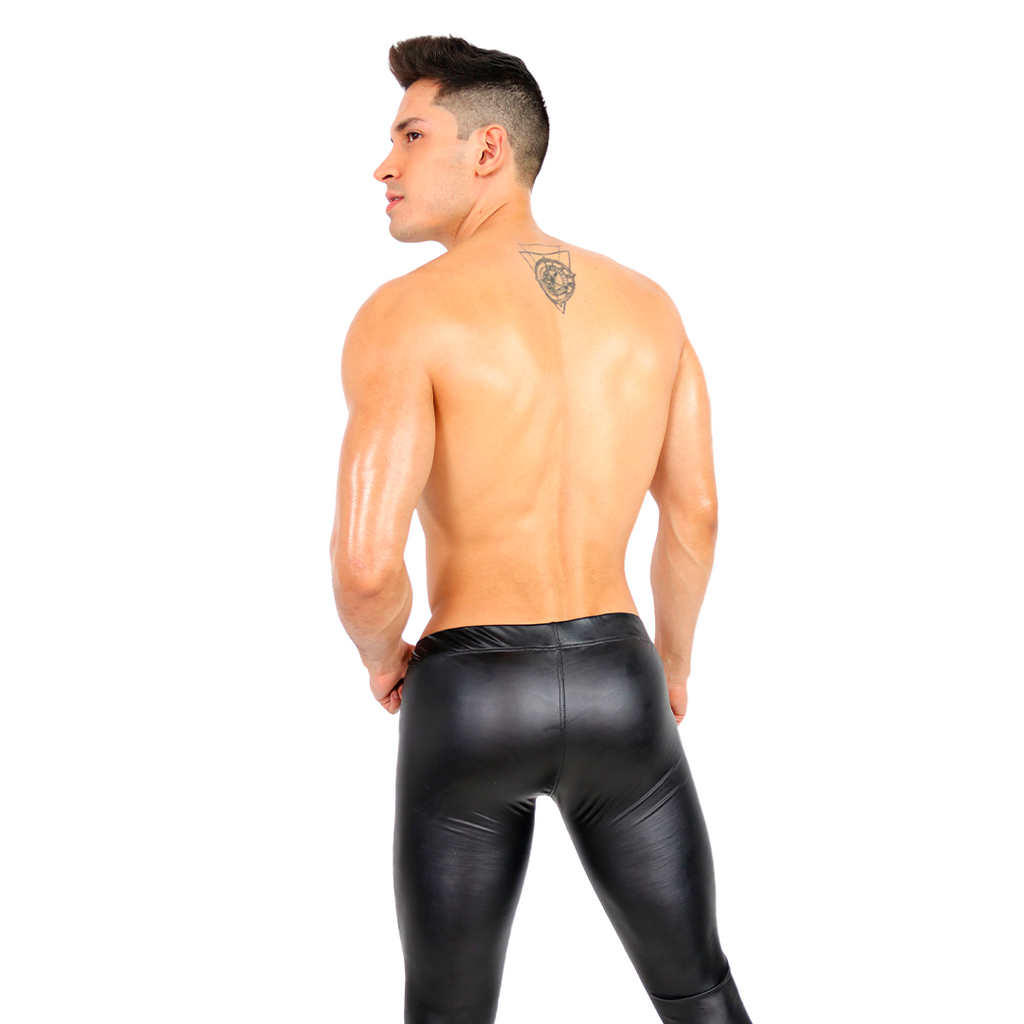 PRVRT BLACK - LONG TIGHTS MEGGINS BULGE VINIPIEL