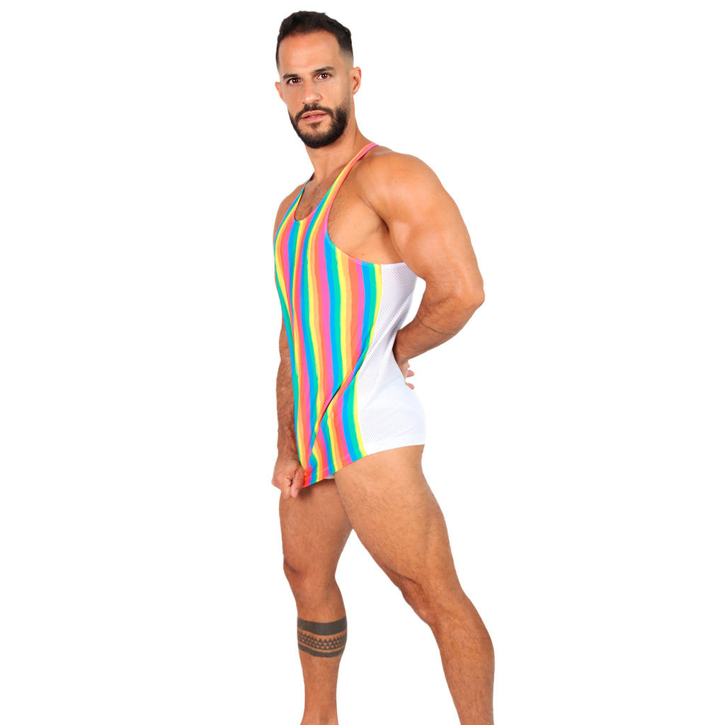 BE PRIDE - RASERBACK OLIMPIC TANK TOP RAINBOW