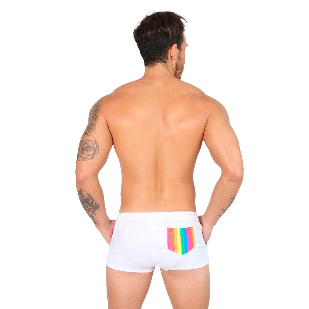 BE PRIDE - BOOTY SHORT JOCK WHITE