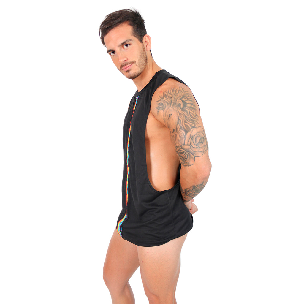 BE PRIDE - CROPPED LONG FIT MUSCLE TANK ORGULLO
