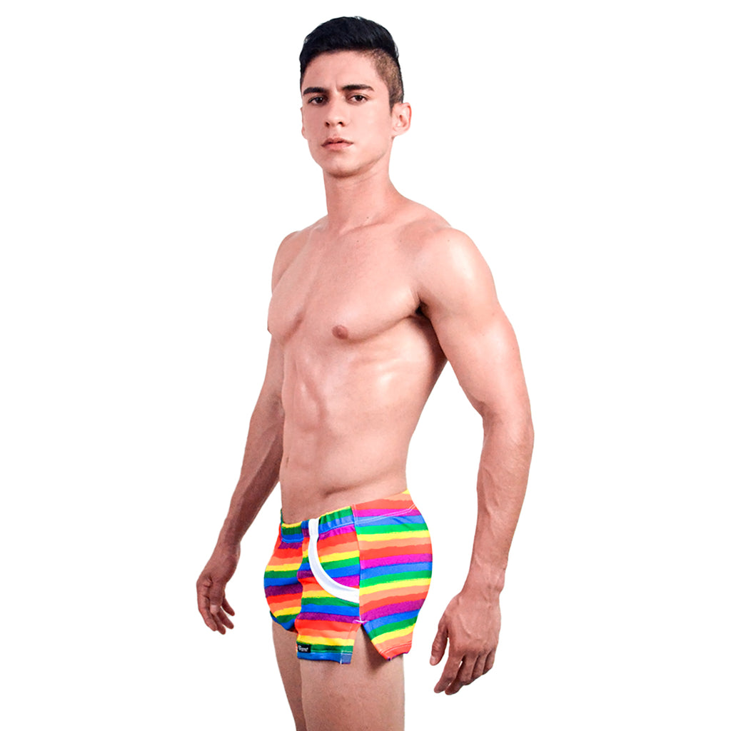 BE PRIDE - SWIMWEAR BOOTY SHORT RAINBOW