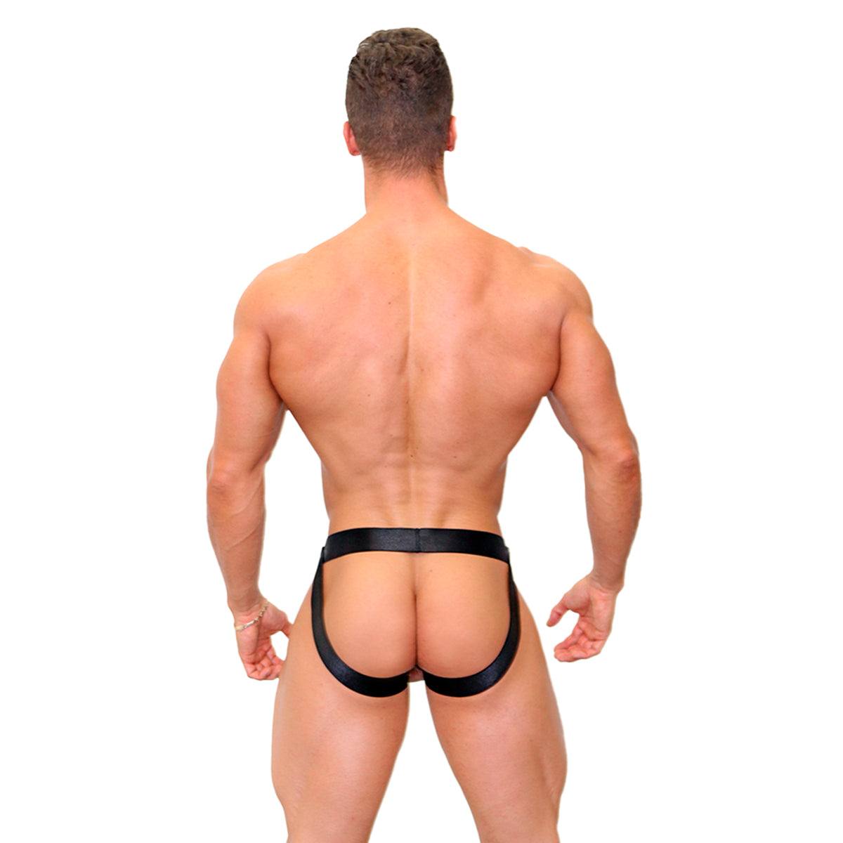 BE PRIDE - JOCKSTRAP BULGE BLACK RAINBOW