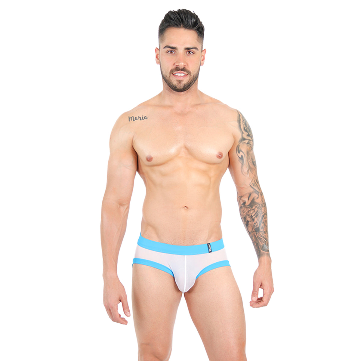ESSENCIAL - JOCKSTRAP BRIEF MESH WHITE/BLUE