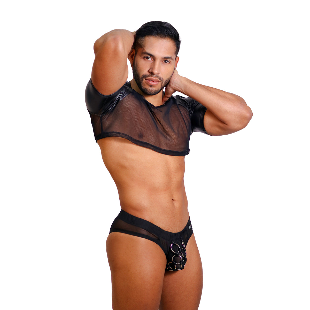 PRVRT BLACK - CROP TOP VINIPIEL & MALLA