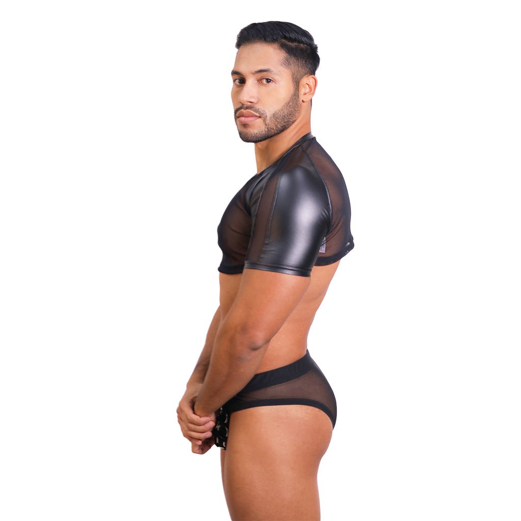 PRVRT BLACK - CROP TOP VINIPIEL & MALLA