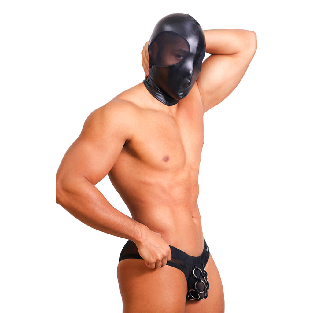 PRVRT BLACK - MASK CLOSED MOUTH - VINIPIEL