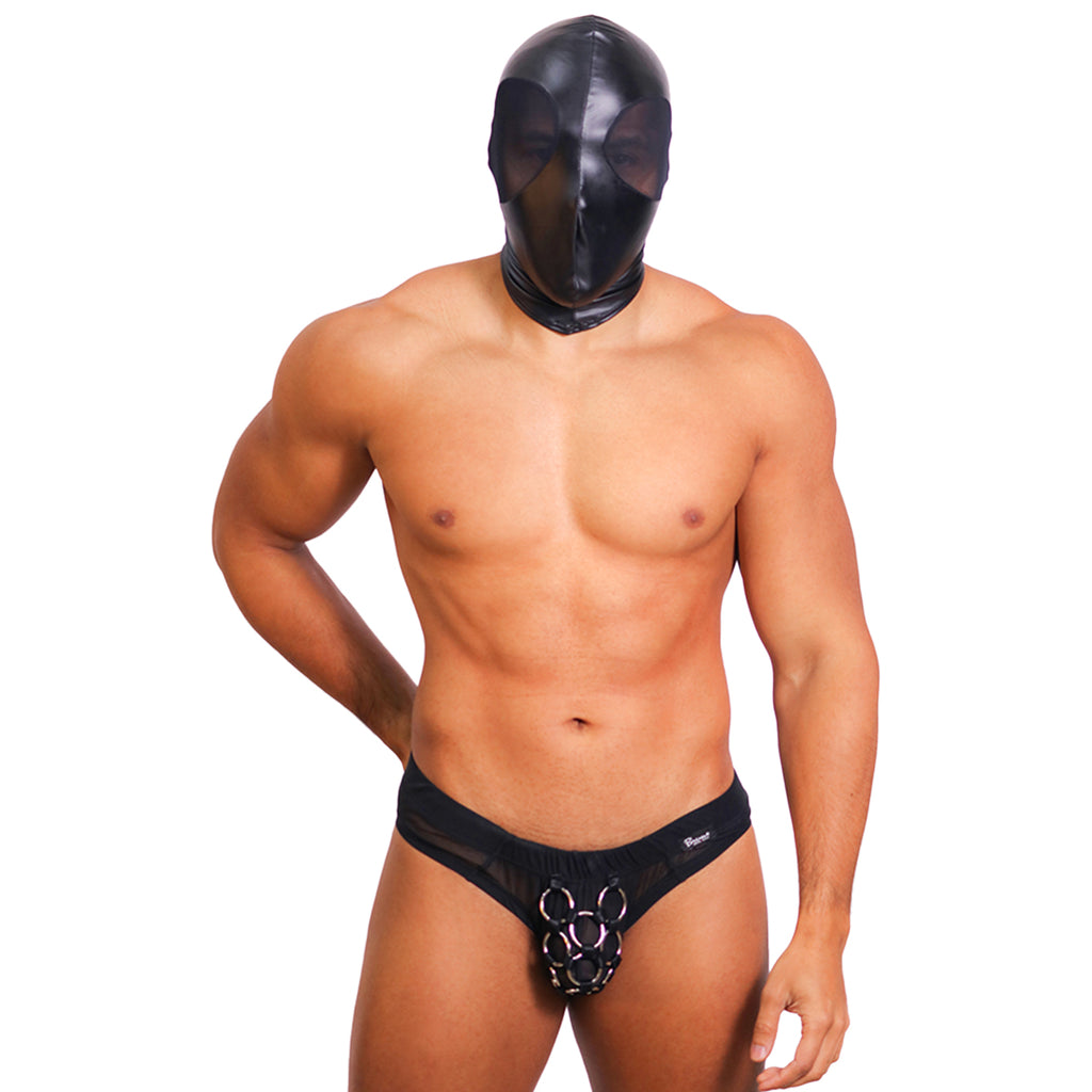 PRVRT BLACK - MASK CLOSED MOUTH - VINIPIEL