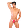 ICON TB - MICRO THONG BULGE T-STRING RED/WHITE