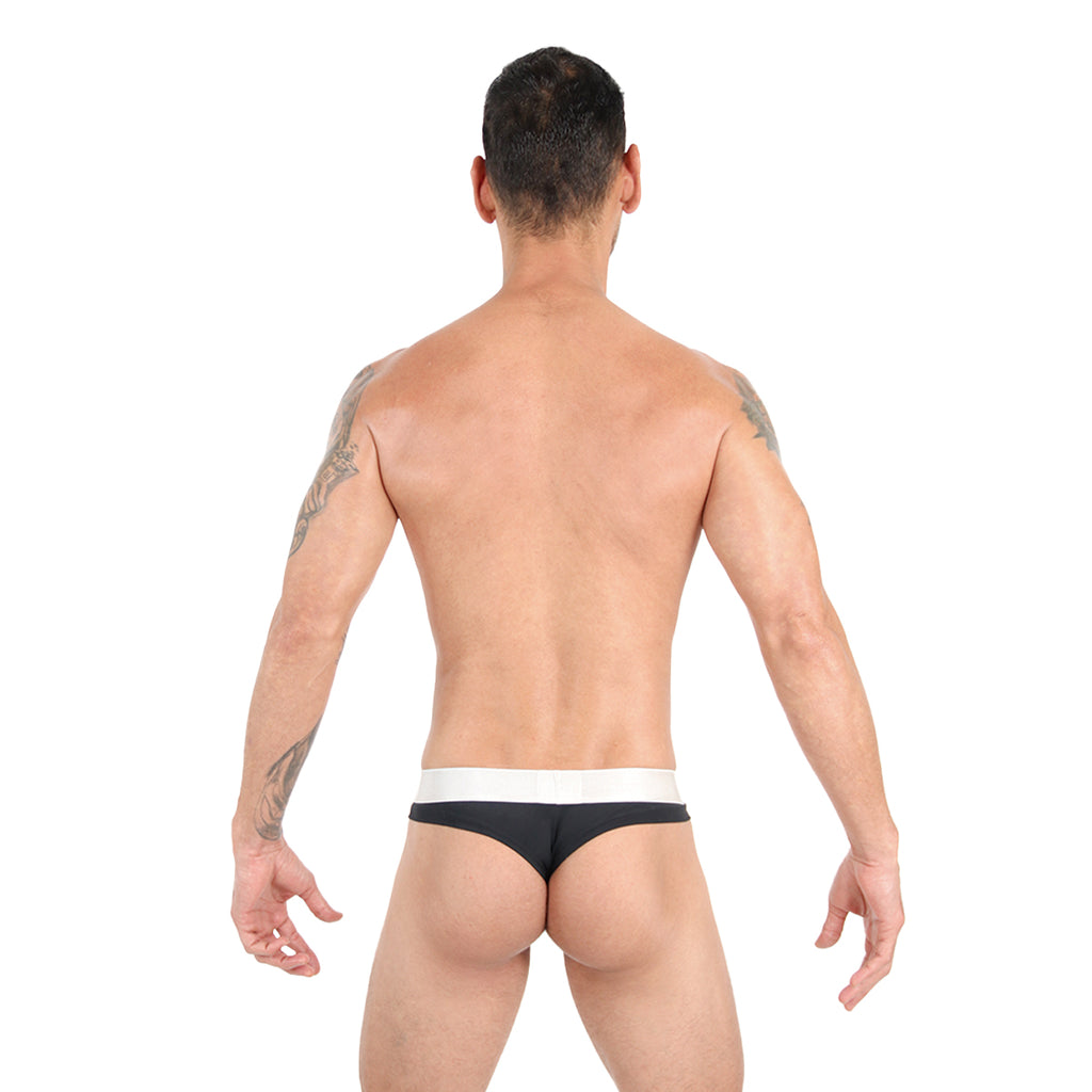 ICON TB - THONG BULGE ATHLETIC BLACK/SILVER