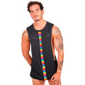 BE PRIDE - CROPPED LONG FIT MUSCLE TANK BLACK