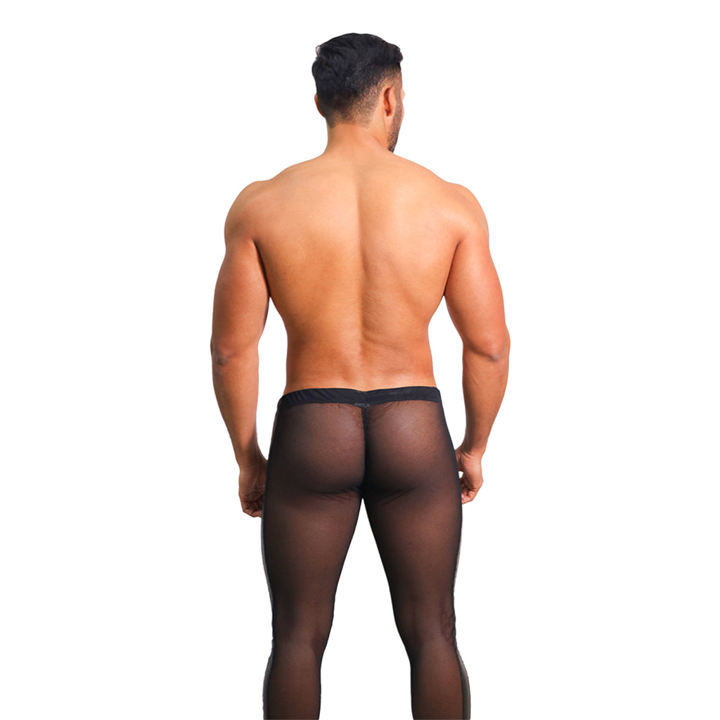 PRVRT BLACK - LONG TIGHTS MEGGINS BULGE SCRUNCH-BACK  VINIPIEL & MALLA