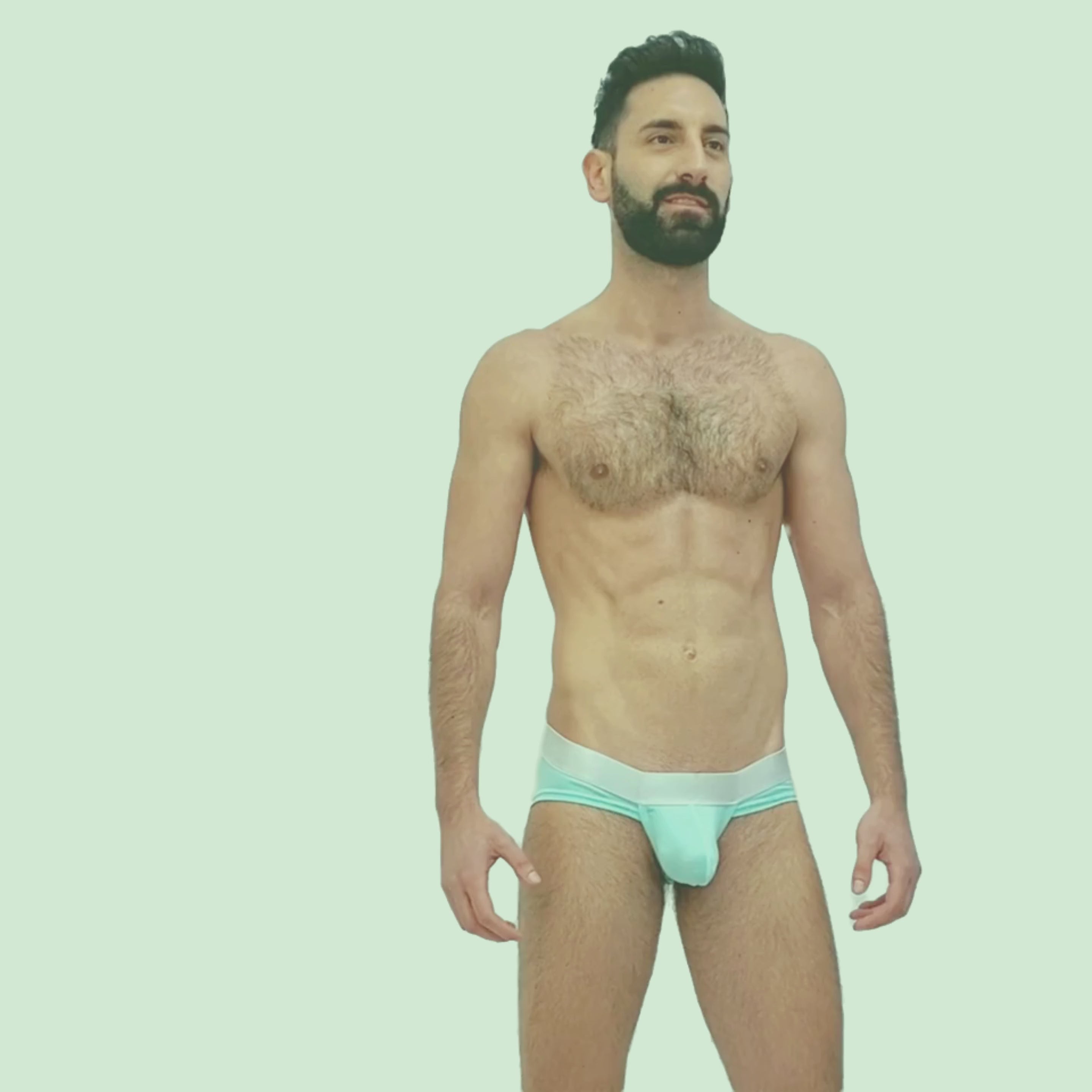 BASIC - BIKINI BRIEF BULGE MINT/SILVER