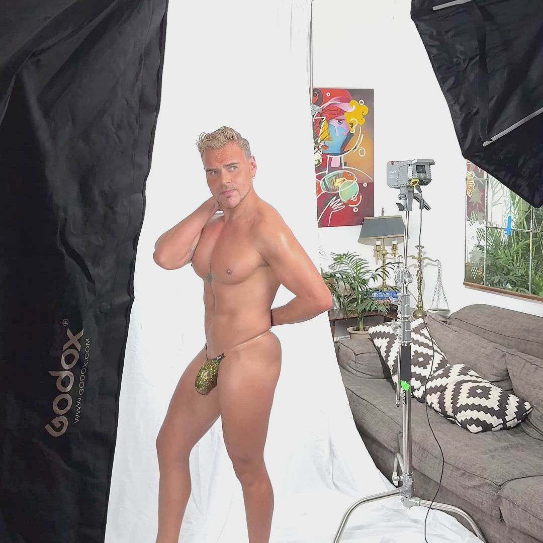 THE LUXURY – THONG BULGE GOLD GLITTER HOLOGRAM