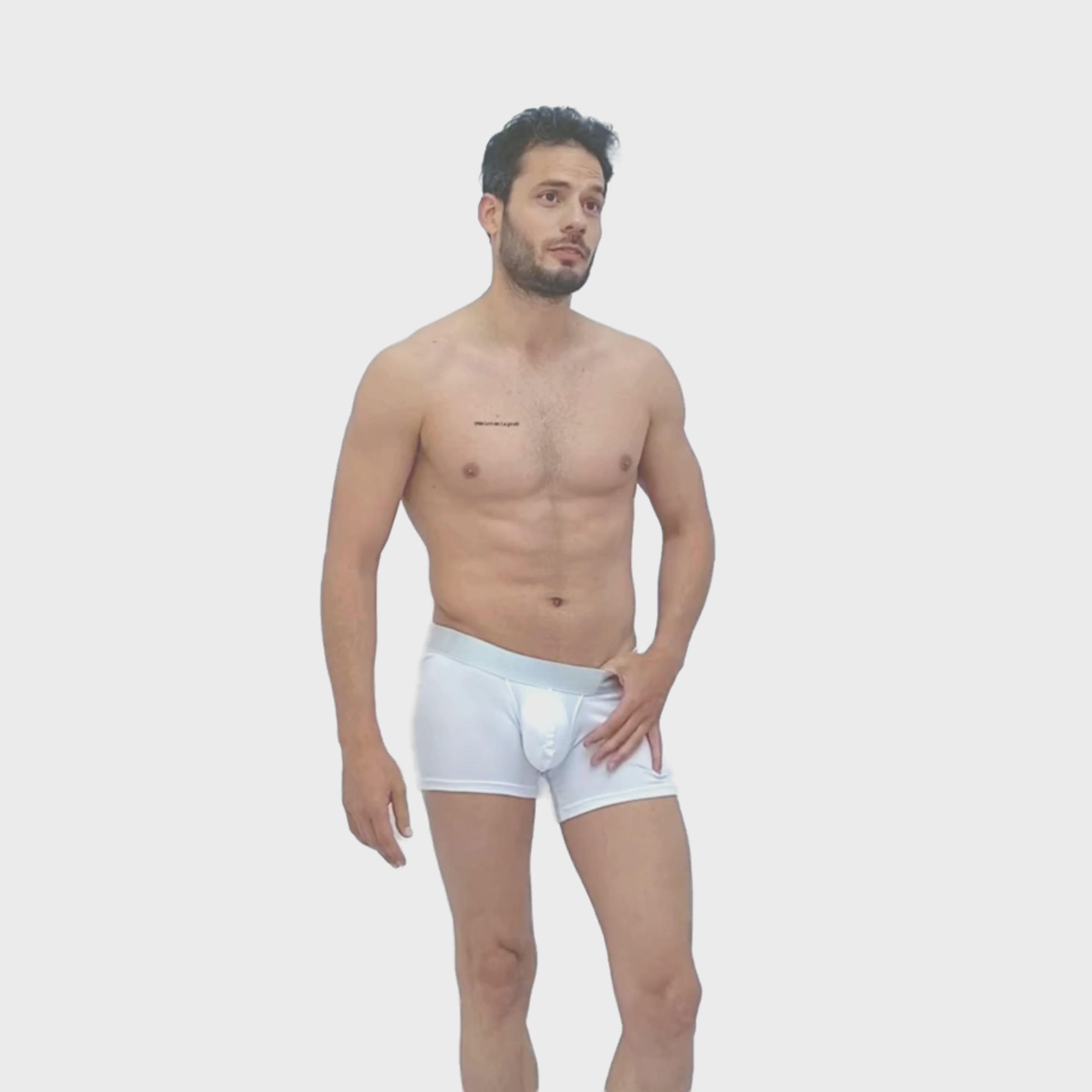 BASIC -  BOXER TRUNK BRIEF BULGE WHITE/SILVER