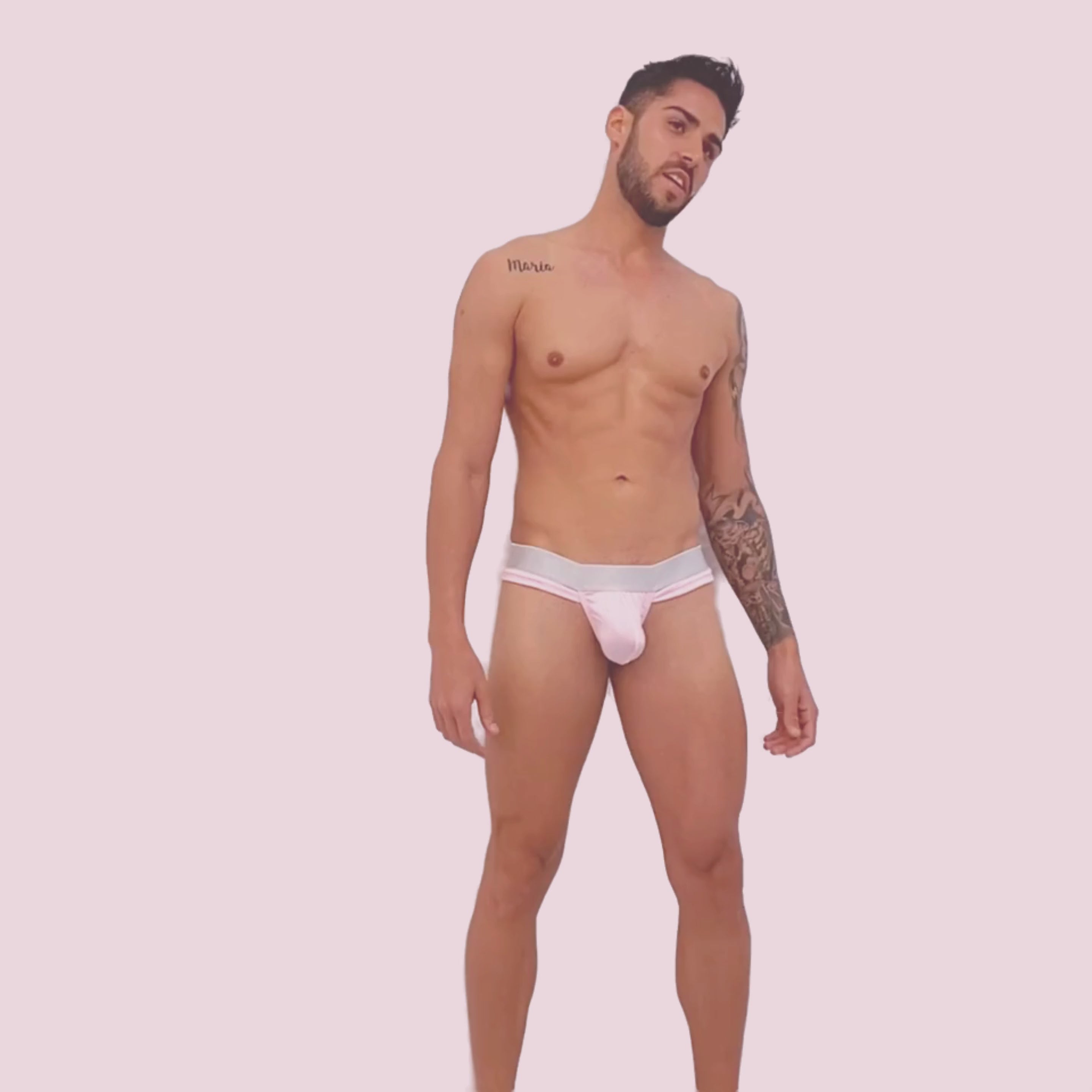 BASIC - THONG BULGE ATHLETIC PINK/SILVER